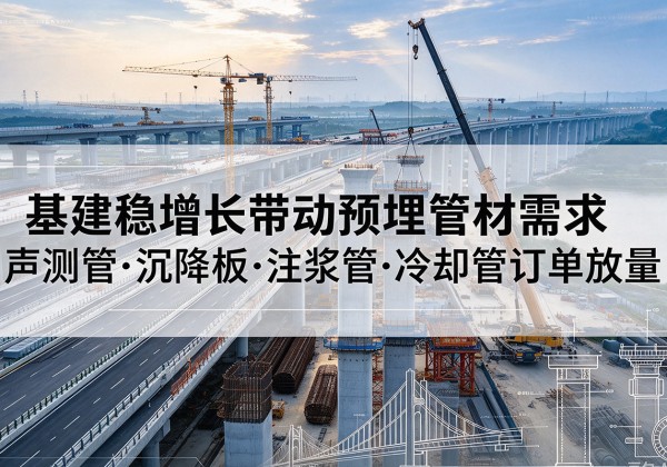 松阳基建稳增长带动预埋监测管材需求，声测管、沉降板、注浆管订单持续放量